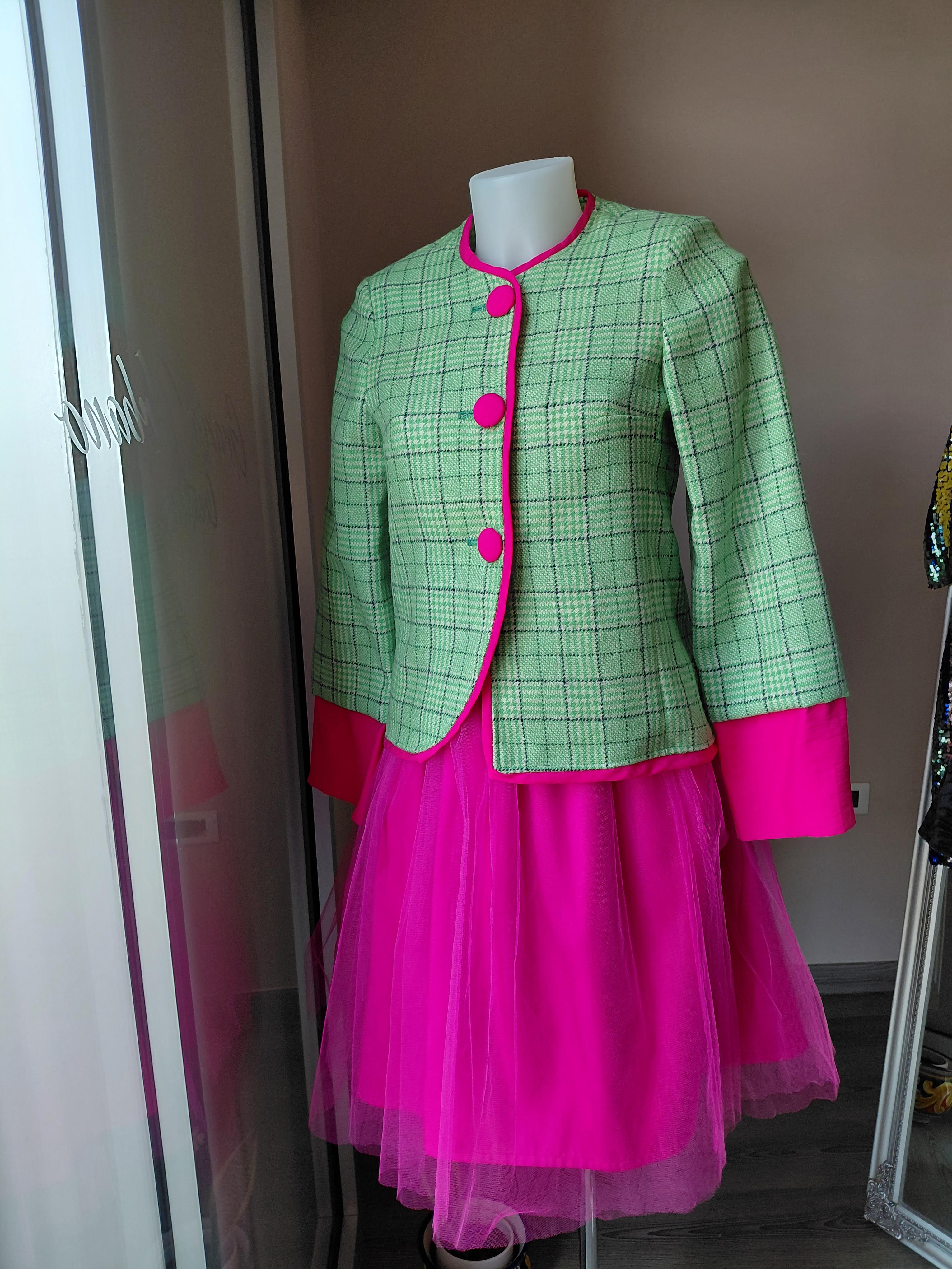 Gonna in tessuto di tulle con sottogonna in raso